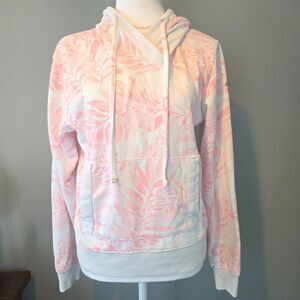 Columbia Women's Hoodie Sweatshirt Pink and White Floral Pattern Size Small